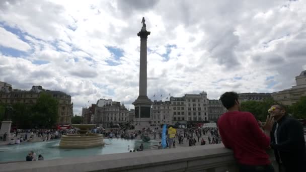 Coluna Nelson Trafalgar Square Londres — Vídeo de Stock