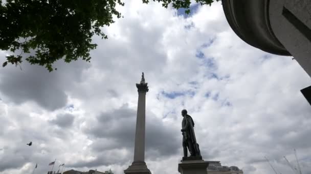 Het Standbeeld Van Sir Henry Havelock Nelson Column — Stockvideo