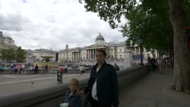 Crowd Trafalgar Square London — Stock Video