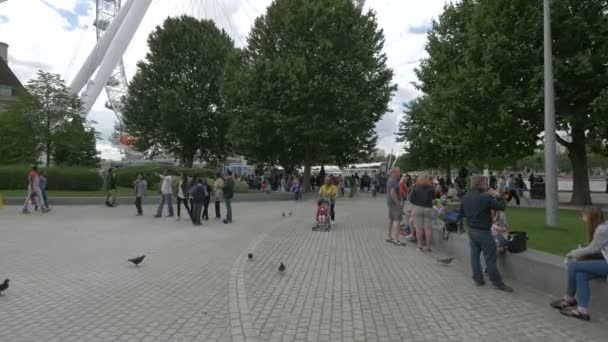 Ouders Met Kinderen Ontspannen Jubilee Gardens — Stockvideo