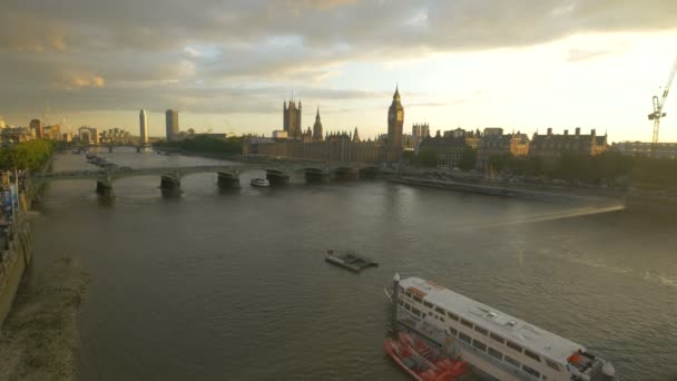 伦敦泰晤士河高角景观 — 图库视频影像