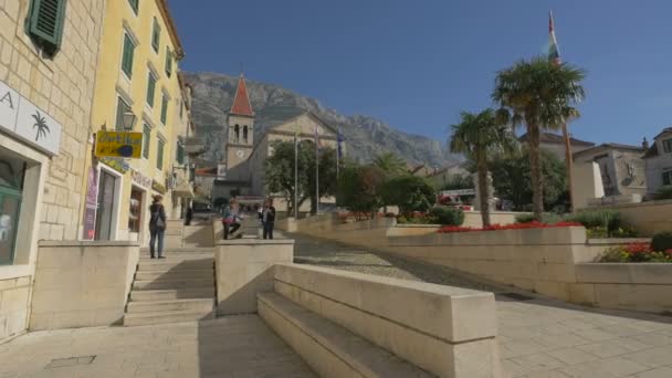 Der Hauptplatz Von Makarska — Stockvideo