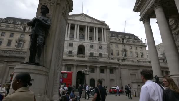 Låg Vinkel Bank England London — Stockvideo