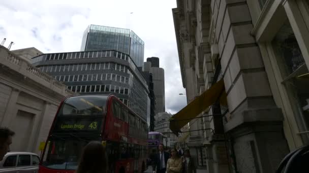 Threadneedle Street Londen — Stockvideo