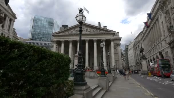 Het Royal Exchange Building Londen — Stockvideo