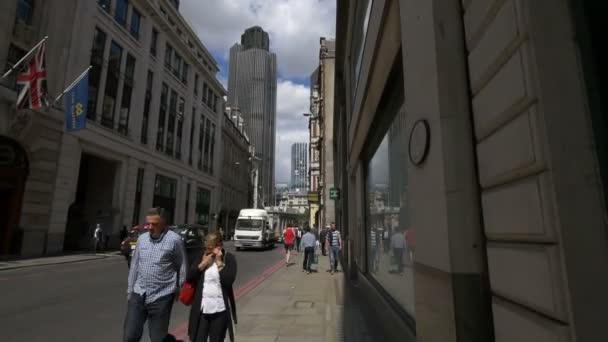 Londra Daki Gracechurch Caddesi — Stok video