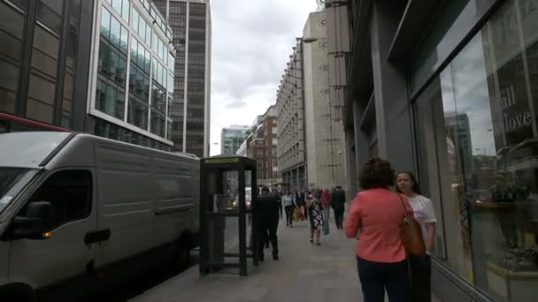 Londra Fenchurch Caddesi Nde Kalabalık — Stok video