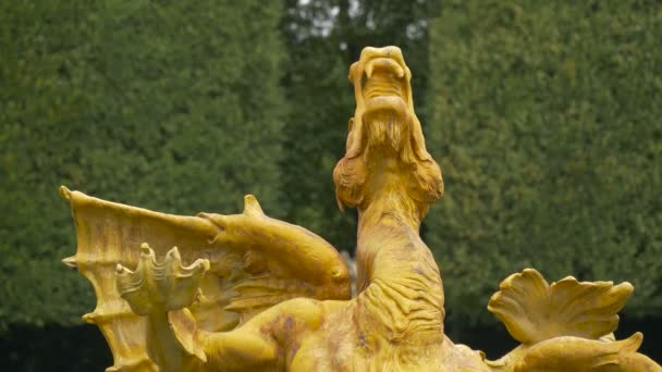 Primo Piano Una Statua Del Drago — Video Stock