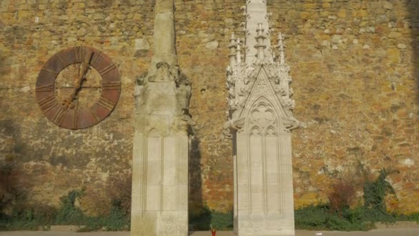 Tilt View Two Church Towers — Stock Video