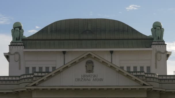 Croatian State Archives Zagreb — Stock Video