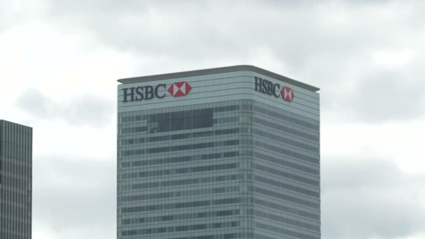 Budynek Banku Hsbc Jest Szczycie — Wideo stockowe