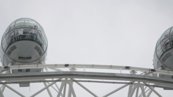 Großaufnahme Der Kabinen Des London Eye — Stockvideo