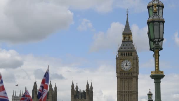Torre Del Reloj Del Big Ben Londres — Vídeo de stock