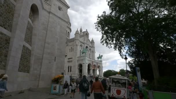 Basílica Sacr Cur Vista Rue Azais — Vídeo de Stock