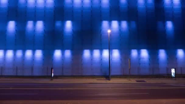 Timelapse Lumières Bleues Sur Mur — Video