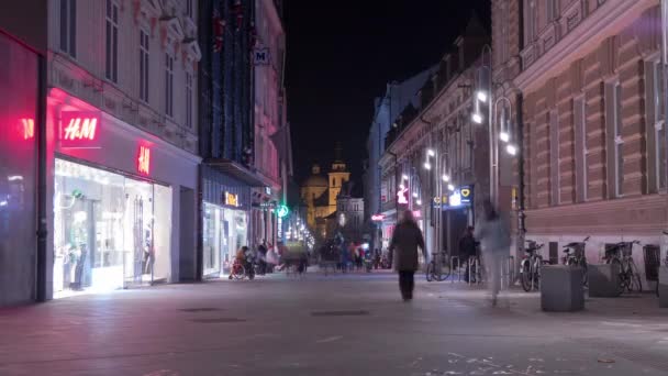 Timelapse Pessoas Andando Rua Cop — Vídeo de Stock