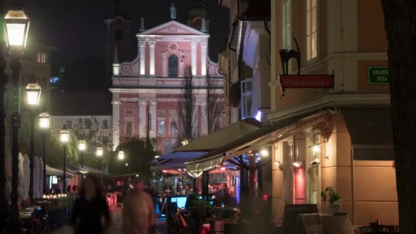 Timelapse Des Personnes Marchant Dans Vieux Centre Ville — Video