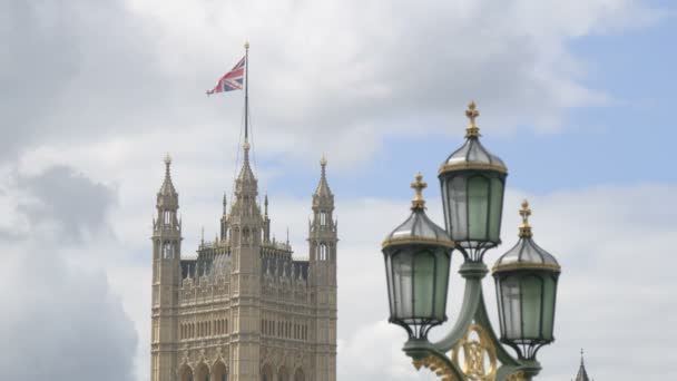 Westminsterský Palác Sloup Lampy — Stock video