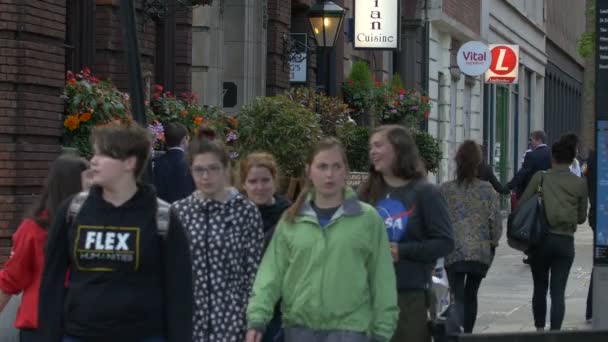 Touristes Marchant Dans Rue — Video