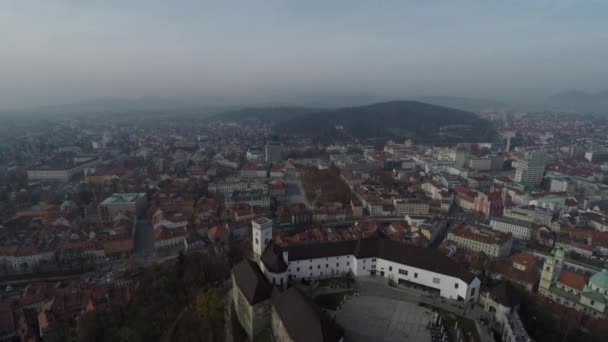 Luchtfoto Van Het Fort Stad — Stockvideo
