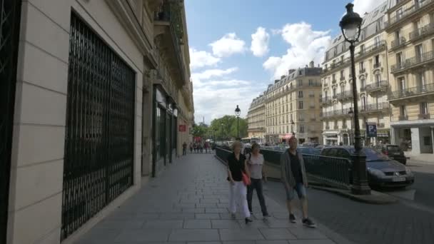 Tourists Buildings Rue Soufflot — Video