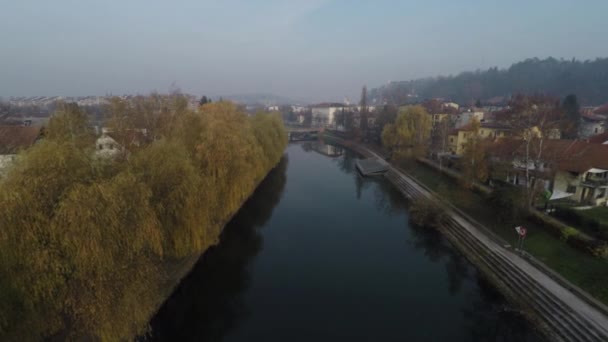 Letectví Řeky Lublaně — Stock video