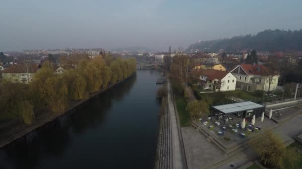 Aerial View Waterfront — Stock video