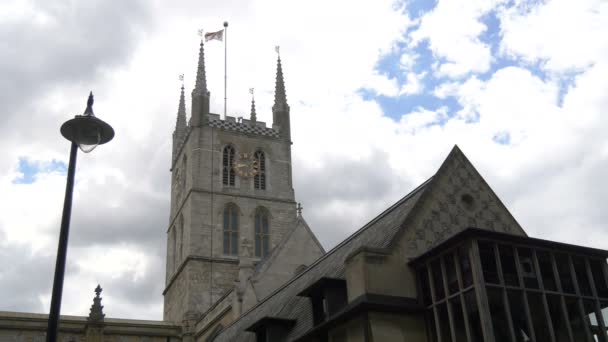 Torre Dell Orologio Della Cattedrale Southwark — Video Stock