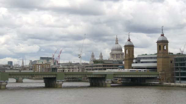 Железнодорожный Мост Каннон Стрит Лондоне — стоковое видео