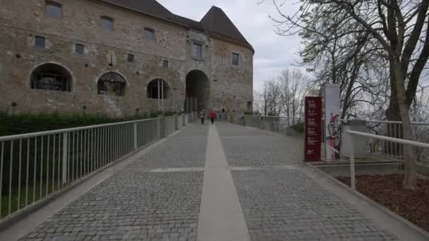 Beco Que Conduz Castelo Liubliana — Vídeo de Stock