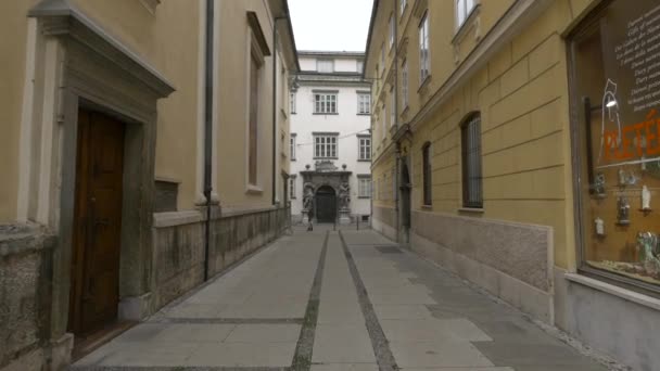 Улица Долникарьева Любляне — стоковое видео