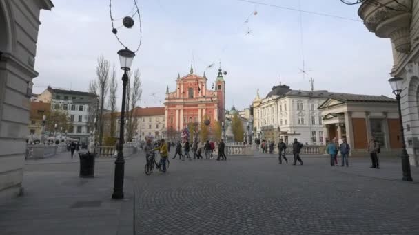 Ljubljana Nın Şehir Merkezi — Stok video