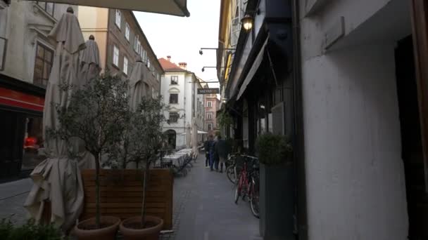 Restoran Luar Ruangan Ljubljana — Stok Video