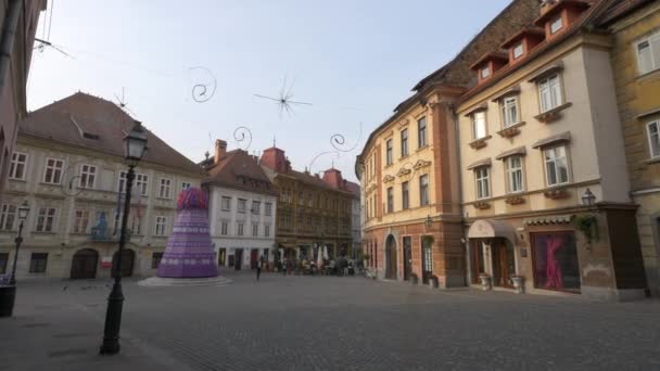 Ljubljana Daki Stari Meydanı — Stok video