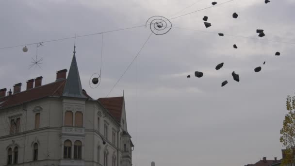 Chaussures Suspendues Aux Câbles Alimentation — Video