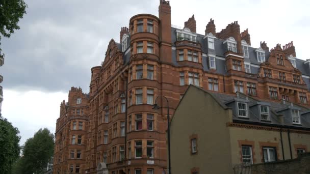 Bâtiment Brique Coin Une Rue — Video