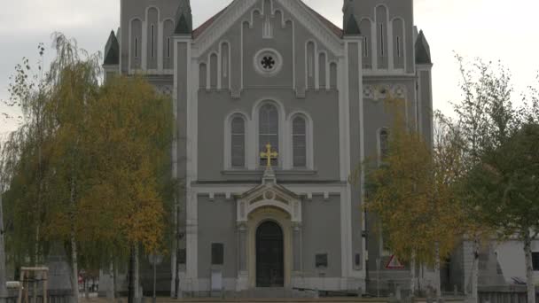 Incline Igreja Trnovo Liubliana — Vídeo de Stock