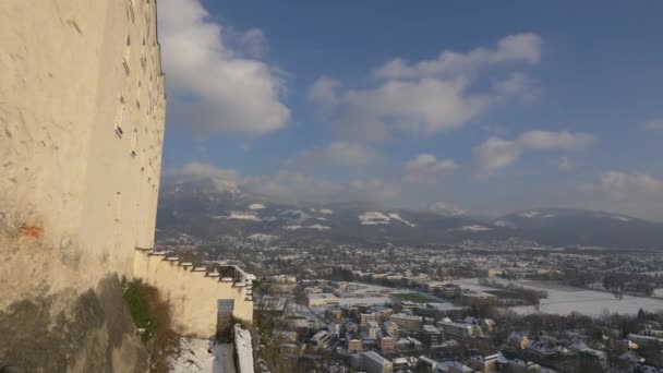 Salzburg Látható Egy Téli Napon — Stock videók