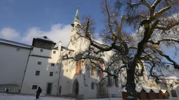 Tree Hohensalzburg Fortress Church — Stock Video