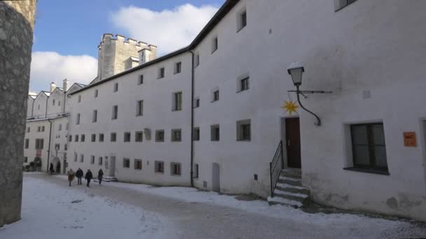 Hohensalzburg Kalesi Nin Taş Duvarları — Stok video