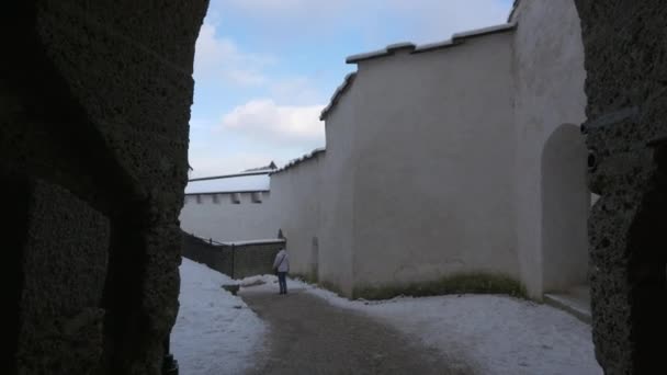 Cortile Interno Della Fortezza Hohensalzburg — Video Stock