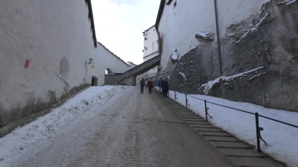 Alley Hohensalzburg Fortress — Stock Video