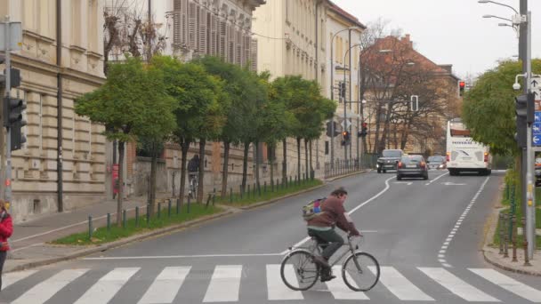 Улица Любляне Туристическая Концепция — стоковое видео