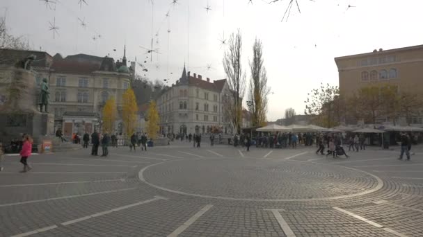 卢布尔雅那的普里兹伦广场 — 图库视频影像