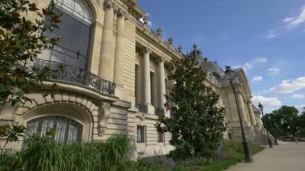Zijaanzicht Van Het Petit Palais Parijs — Stockvideo