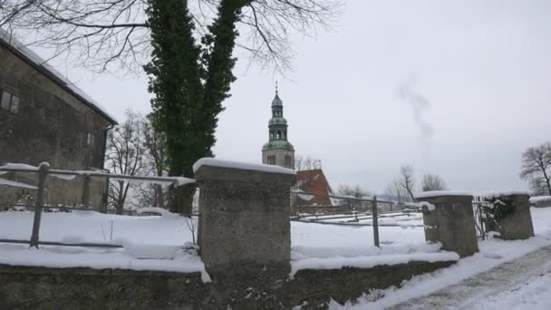 Церковь Марии Химмельфарт Зимний День — стоковое видео