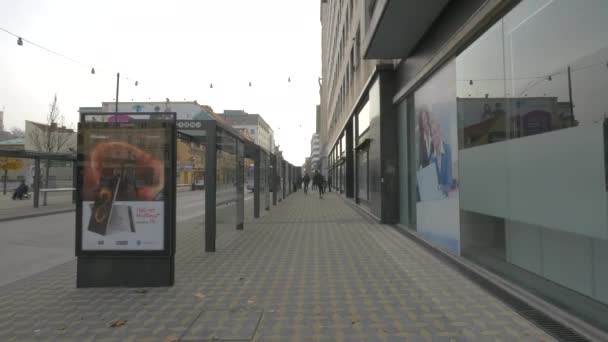 Sidewalk Slovenska Street — Video Stock