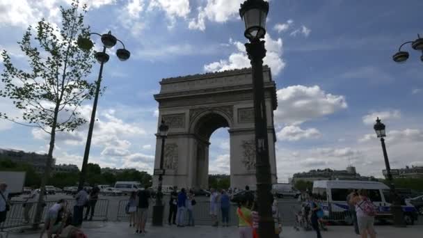 Триумфальная Арка Площади Шарля Голля — стоковое видео