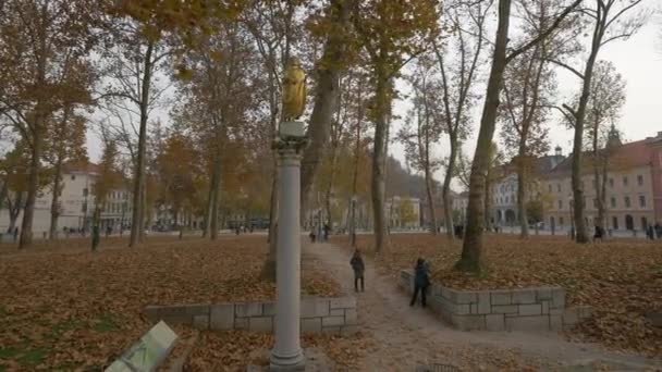 Estátua Cidadão Emona Parque — Vídeo de Stock