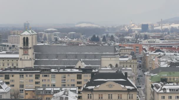 Angle Élevé Des Bâtiments Salzbourg — Video